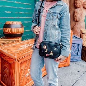 Disney Theme Black Crossbody Bag with Pins Darling Dream Co.